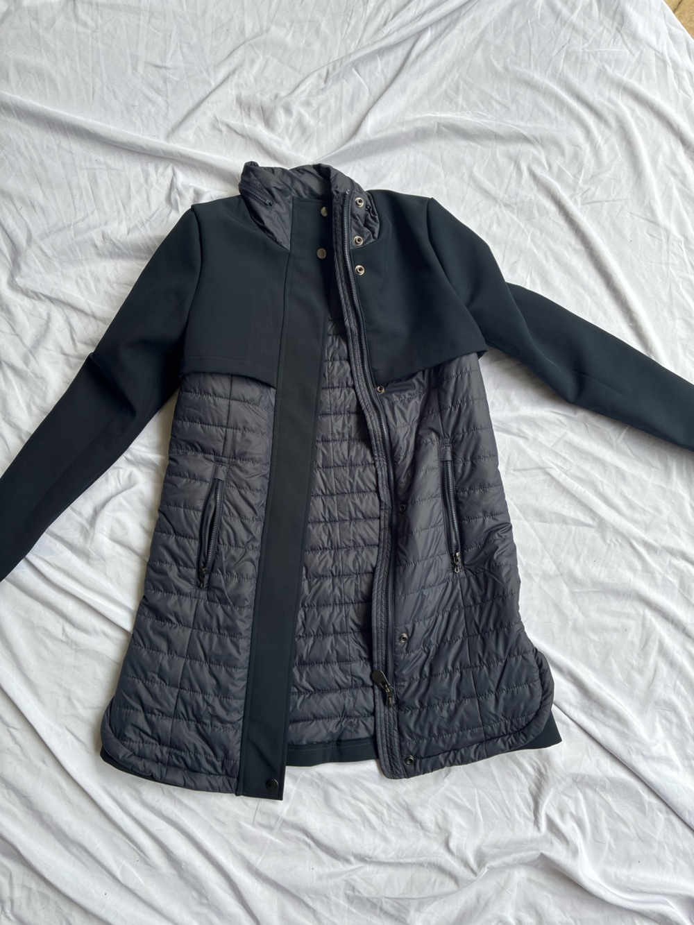 Ciao Milano Black Quilted Hybrid Puffer Coat